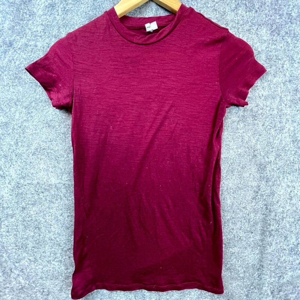& Other Stories T-Shirt‎ Womens 8 Maroon Short Sleeve Crew Neck Basic Layer